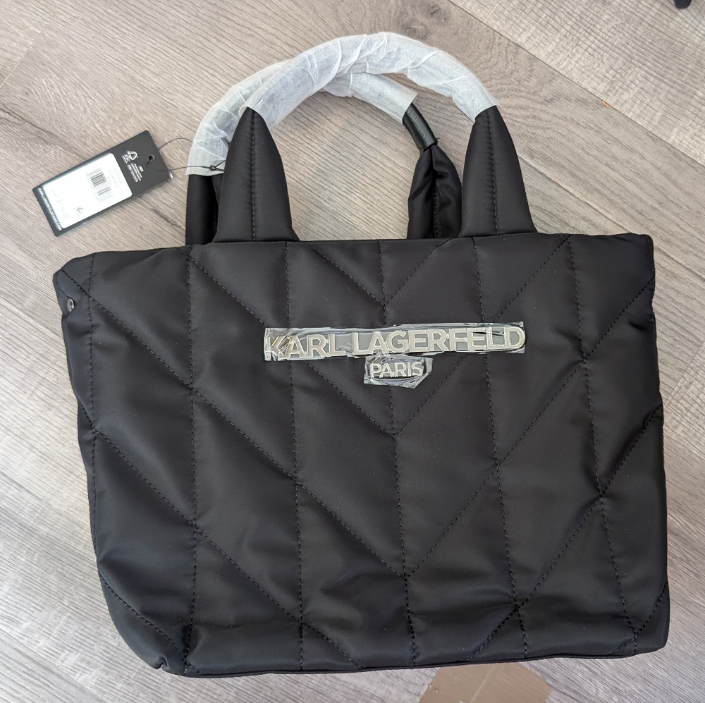 Karl Lagerfeld Black Quilted Tote - Picture 2 of 5